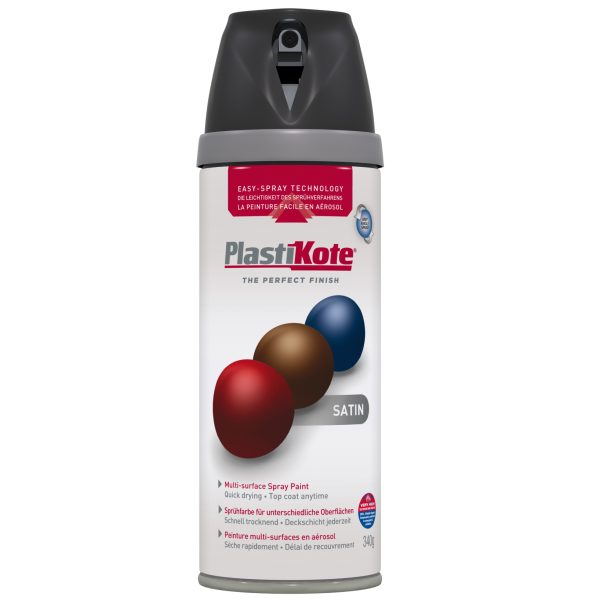 PLASTIKOTE Twist & Spray Satin Black 400ml