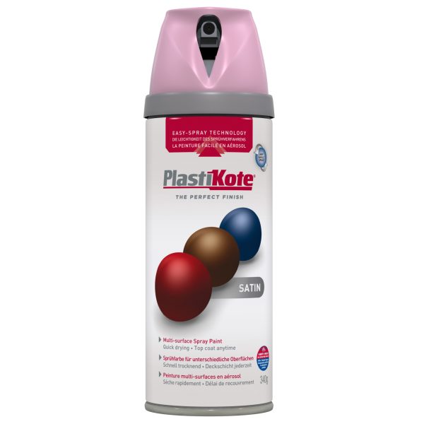 PLASTIKOTE Twist & Spray Satin Cameo Pink 400ml