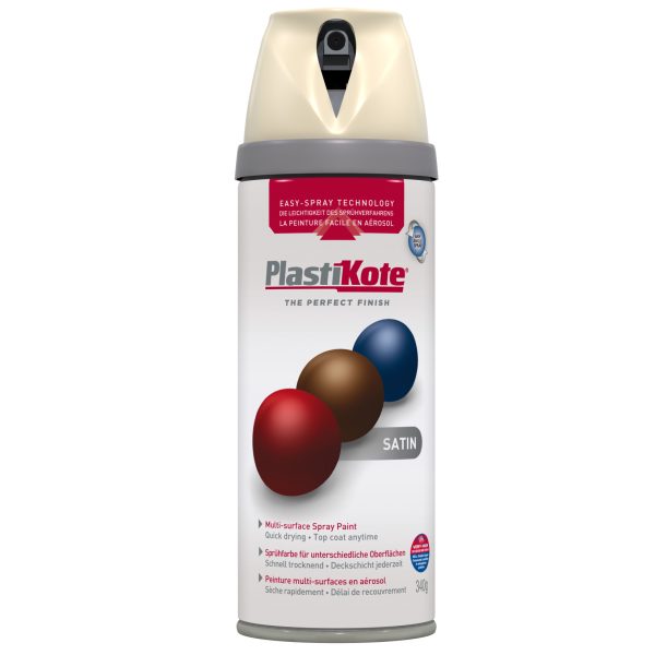 PLASTIKOTE Twist & Spray Satin Grey Beige 400ml