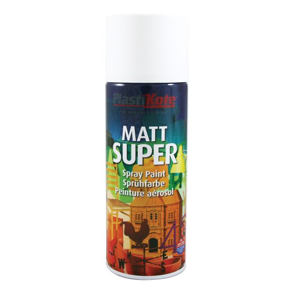 PLASTIKOTE Super Spray Matt White RAL 9016 400ml