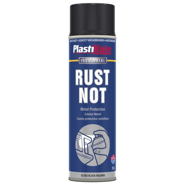 PLASTIKOTE Rust Not Spray Gloss Black 500ml