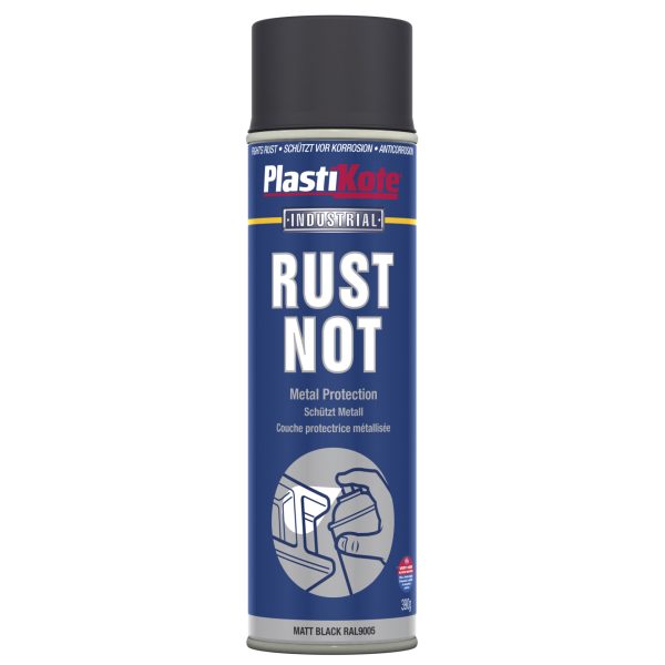 PLASTIKOTE Rust Not Spray Matt Black 500ml