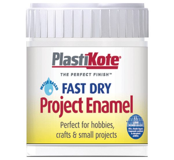 PLASTIKOTE Fast Dry Enamel Paint B4 Bottle Gloss White 59ml