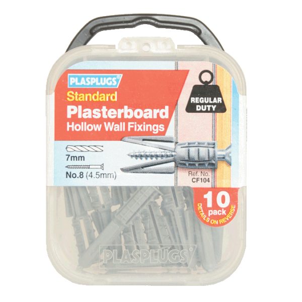 PLASPLUGS CF 104 Standard Plasterboard Fixings Pack of 10