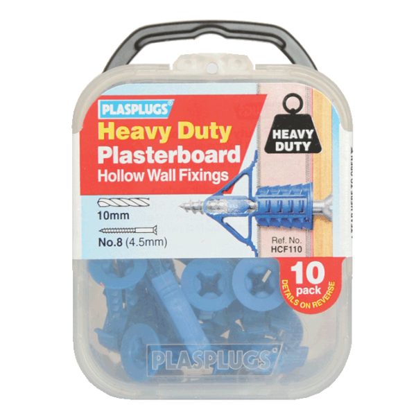 PLASPLUGS HCF110 Heavy-Duty Plasterboard Fixings Pack of 10