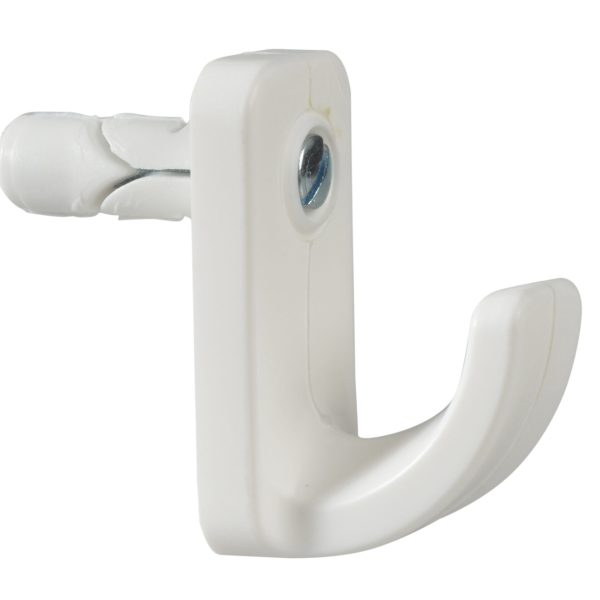 PLASPLUGS White Single Hollow Door Hook Pack of 1