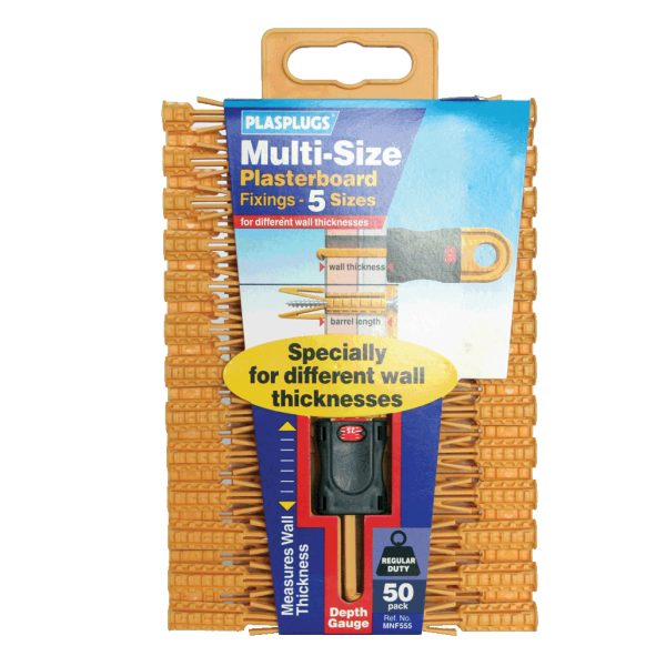 PLASPLUGS Multi-Size Plasterboard Fixings (50)