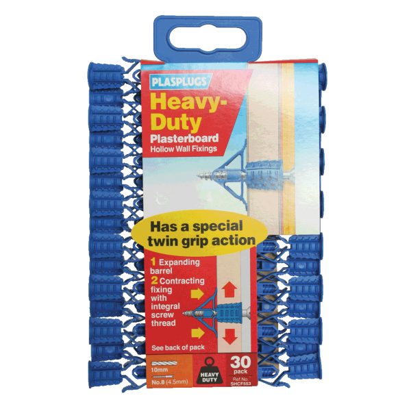 PLASPLUGS HCF 553 Heavy-Duty Plasterboard Fixings Pack of 30