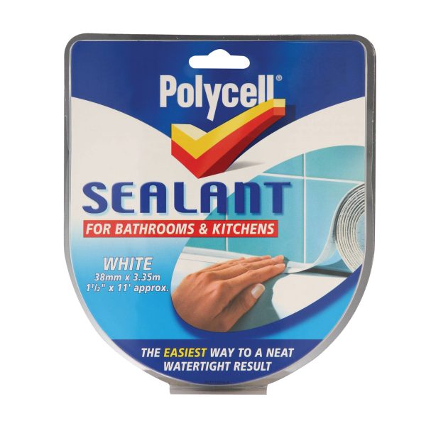POLYCELL Sealant Strip Kitchen / Bathroom White 41mm