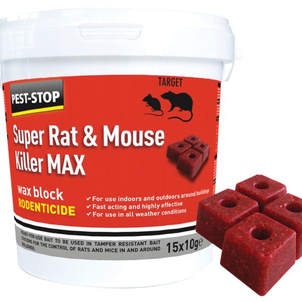 PEST-STOP Super Rat & Mouse Killer MAX Wax Blocks