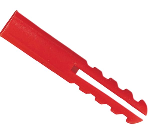 RAWLPLUG Red Plastic Plugs Screw Size No.6-12 (10 x Card 100)
