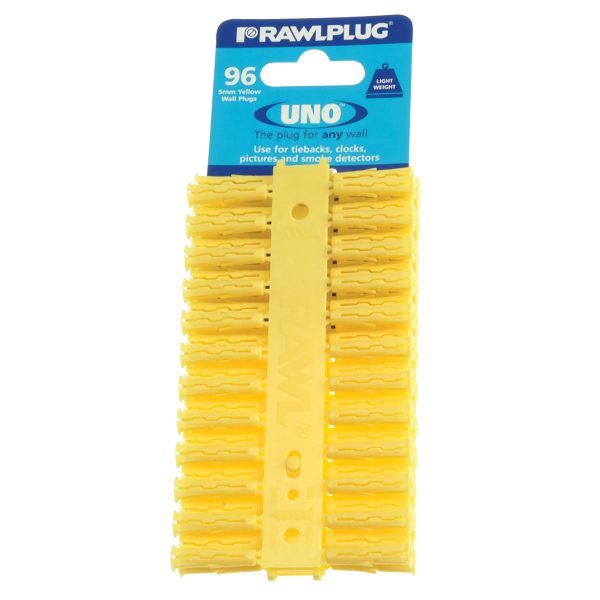 RAWLPLUG Yellow UNO® Plugs 5 x 24mm (Card 96)