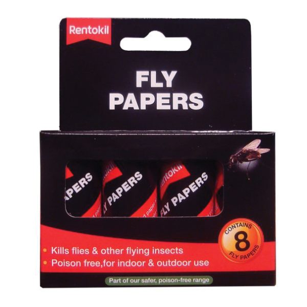 RENTOKIL Fly Papers (Pack 8)