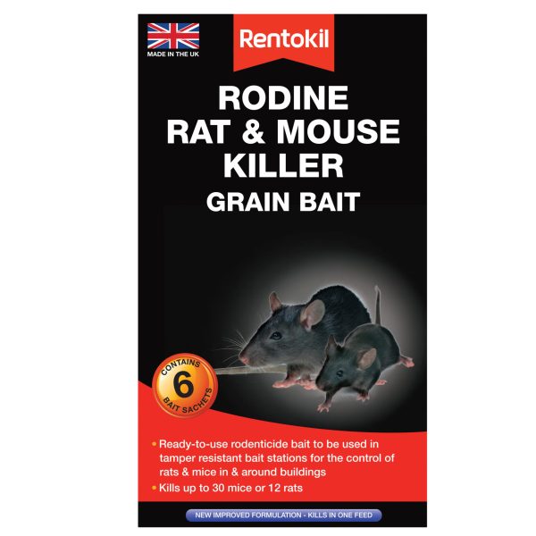 RENTOKIL Rodine Rat & Mouse Killer Grain Bait (Sachets 6)