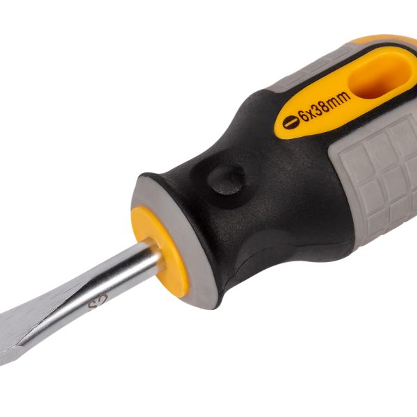 ROUGHNECK Stubby Screwdriver Flared Tip 6.0 x 38mm