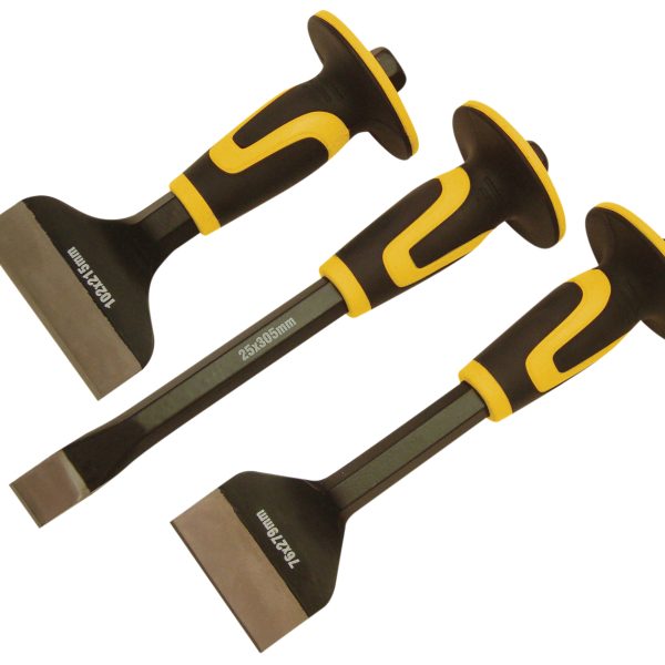 ROUGHNECK Chisel & Bolster 3 Piece Set 76 x 254mm  70 x 216mm  & 254 x 25mm