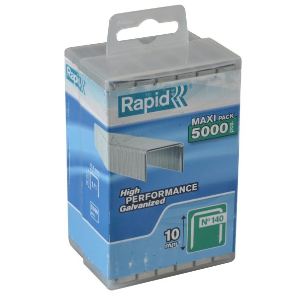 RAPID 140/10 10mm Galvanised Staples (Poly Pack 5000)