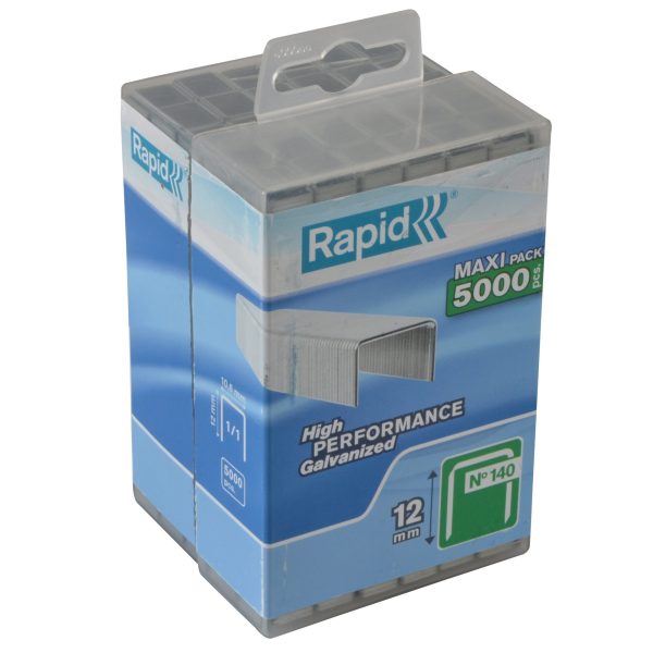 RAPID 140/12 12mm Galvanised Staples (Poly Pack 5000)