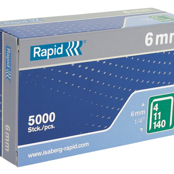 RAPID 140/6 6mm Galvanised Staples (Box 5000)