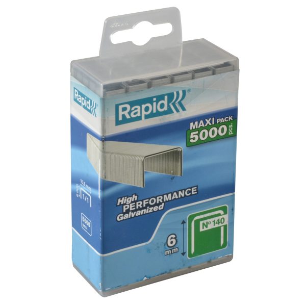 RAPID 140/6 6mm Galvanised Staples (Poly Pack 5000)