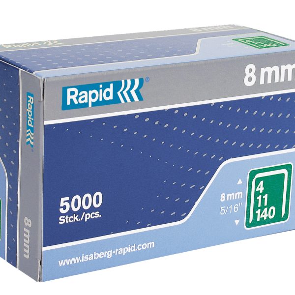 RAPID 140/8 8mm Galvanised Staples (Box 5000)