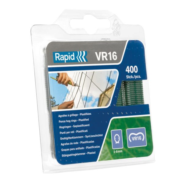 RAPID VR16 Fence Hog Rings Pack 400 Green