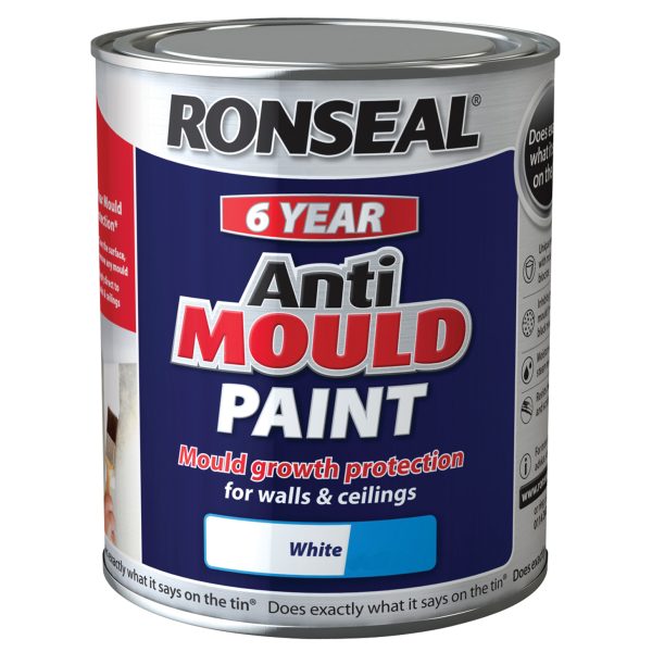 RONSEAL 6 Year Anti Mould Paint White Matt 2.5 litre