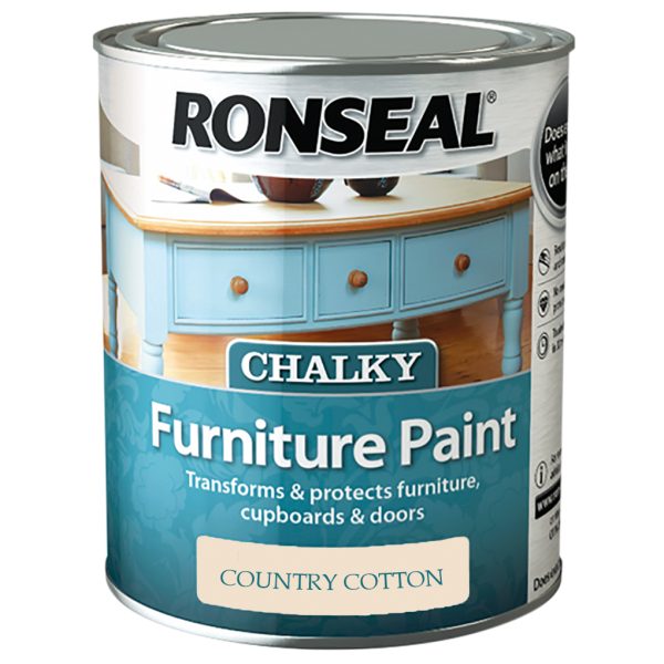 RONSEAL Chalky Furniture Paint Country Cream 750ml