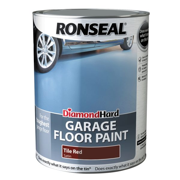 RONSEAL Diamond Hard Garage Floor Paint Tile Red 5 litre