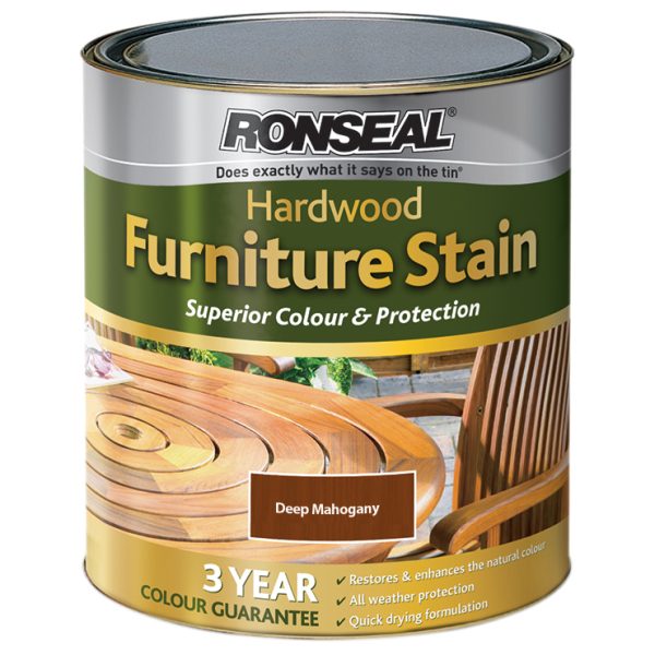 RONSEAL Ultimate Protection Hardwood Garden Furniture Stain Deep Mahogany 750ml