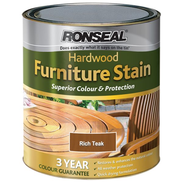 RONSEAL Ultimate Protection Hardwood Garden Furniture Stain Rich Teak 750ml