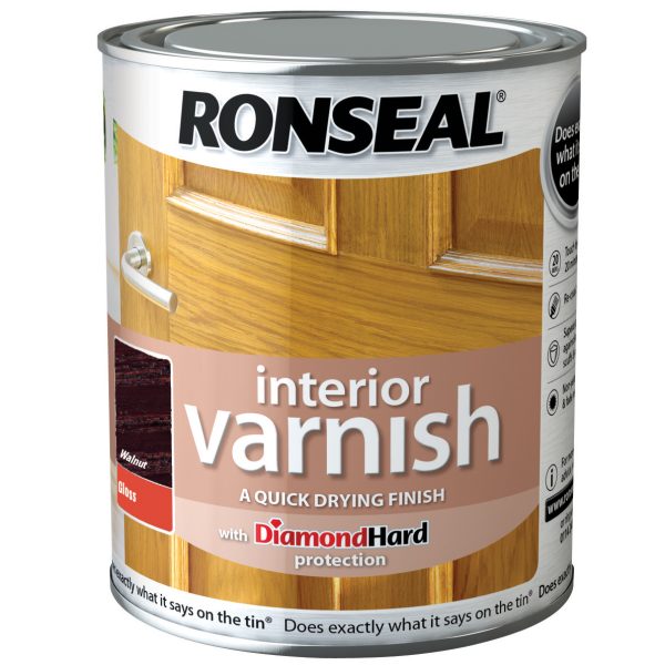 RONSEAL Interior Varnish Quick Dry Gloss Walnut 250ml