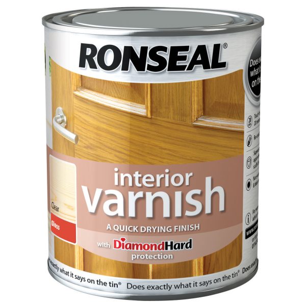 RONSEAL Interior Varnish Quick Dry Gloss Clear 2.5 litre