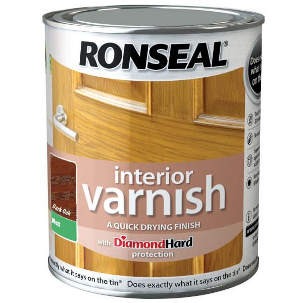 RONSEAL Interior Varnish Quick Dry Matt Dark Oak 750ml