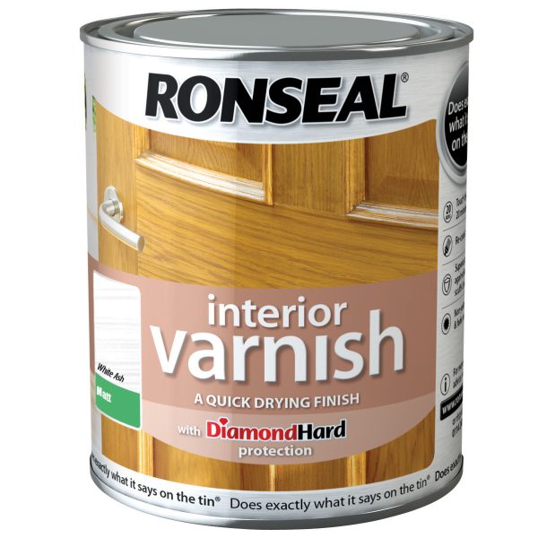 RONSEAL Interior Varnish Quick Dry Matt White Ash 750ml