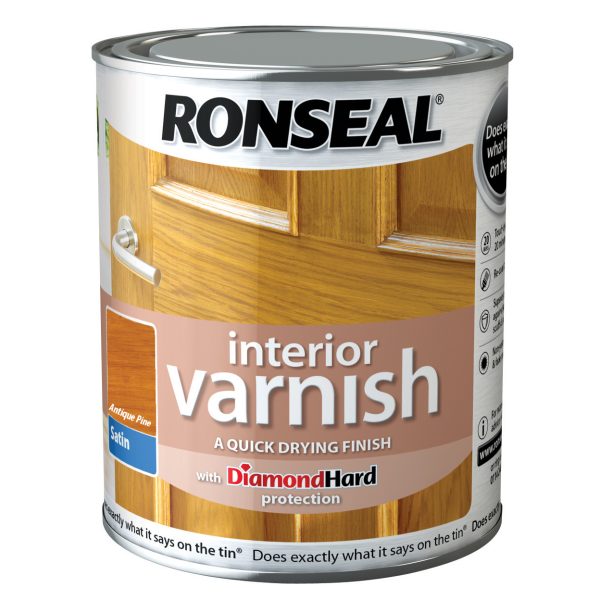 RONSEAL Interior Varnish Quick Dry Satin Antique Pine 250ml