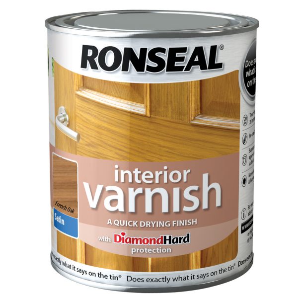 RONSEAL Interior Varnish Quick Dry Satin French Oak 250ml