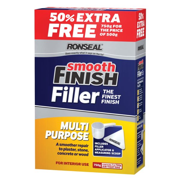 RONSEAL Smooth Finish Multipurpose Wall Powder Filler 500g + 50%