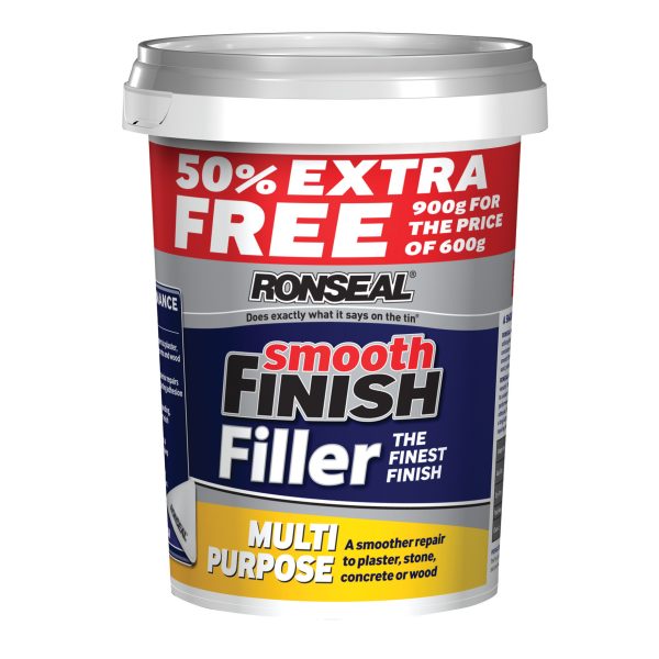 RONSEAL Smooth Finish Multipurpose Wall Filler Ready Mixed 600g +50%