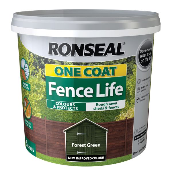 RONSEAL One Coat Fence Life Forest Green 5 litre