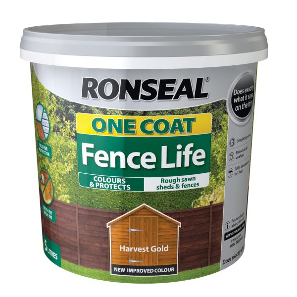 RONSEAL One Coat Fence Life Harvest Gold 5 litre