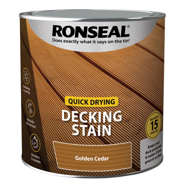 RONSEAL Quick Drying Decking Stain Golden Cedar 2.5 litre