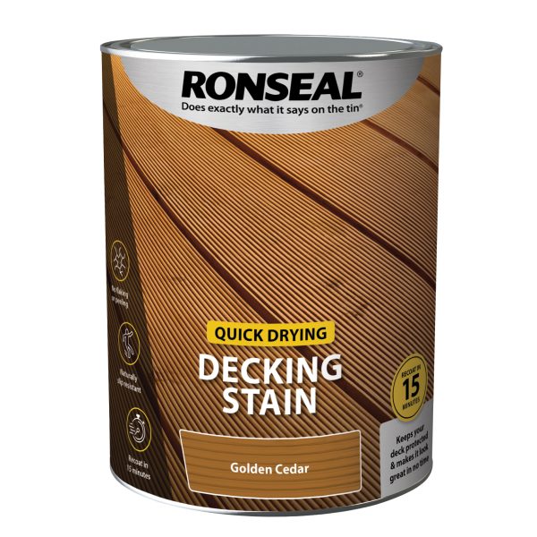 RONSEAL Quick Drying Decking Stain Golden Cedar 5 litre