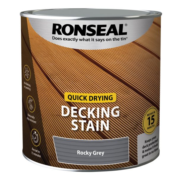 RONSEAL Quick Drying Decking Stain Rocky Grey 2.5 litre