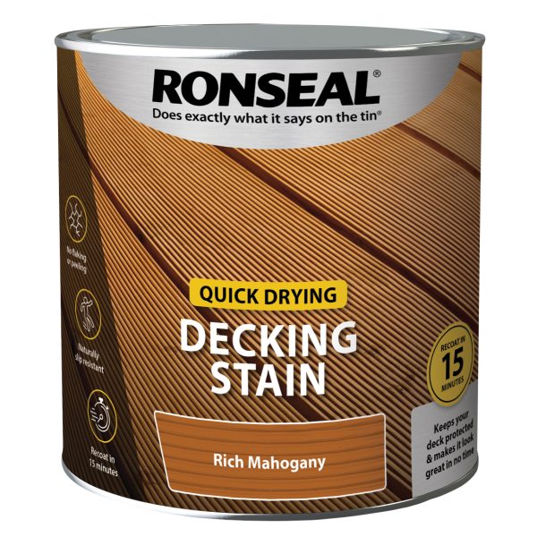 RONSEAL Quick Drying Decking Stain Rich Mahogany 2.5 litre