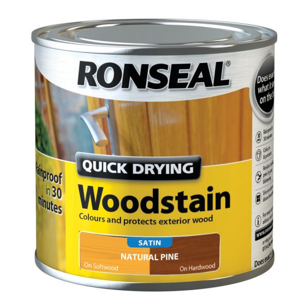 RONSEAL Quick Drying Woodstain Satin Natural Pine 250ml