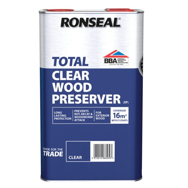 RONSEAL Trade Total Wood Preserver Clear 5 litre