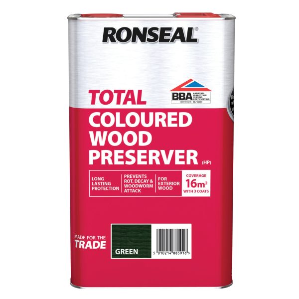 RONSEAL Trade Total Wood Preserver Green 5 litre