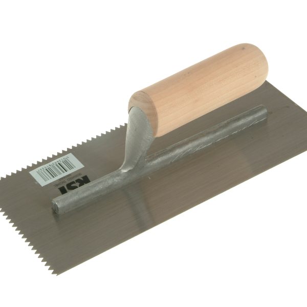 R.S.T Notched Trowel 5mm V Notches Wooden Handle 11 x 4.1/2in