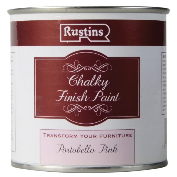 RUSTINS Chalky Finish Paint Portobello Pink 250ml